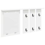 Hsfporte - manteau mural - tagre rangement pour salon - blanc 85 x 10 x 45 cm bois dingnierie cpw7477383 ...