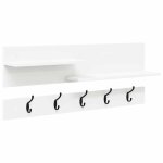Hsfporte - manteau mural - tagre rangement pour salon - blanc 90 x 15 x 36 cm bois dingnierie cpw7261569 ...