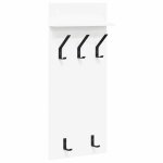 Hsfporte - manteau mural - tagre rangement pour salon - blanc 90 x 40 x 10 cm bois dingnierie cpw7557618 ...