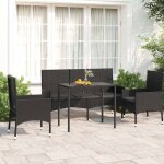 Hsf�salon de jardin 4 pcs - design scandinave - table de jardin dext�rieur + chaises - avec coussins ...