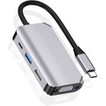Hub adaptateur usb c 4 en 1 usb de type c vers hdmi 4k vga usb 3. 0 et usb - c pd station daccueil multiport ...