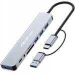 Hub qoltec - 53794 - hub 8 en 1 usb - c usb - c 4 ports usb prise pour carte sd / tf