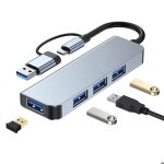 Hub usb 3. 0 de type c : rpartiteur  4 ports adaptateur portable pour ordinateur de bureau lecteur ...