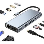 Hub usb c 11 en 1 adaptateur usb - c vers 4k hdmi / vga port pd 87w usb 3. 0 et 2. 0 ethernet rj45 lecture ... Hub usb c 11 en 1 adaptateur usb - c vers 4k hdmi / vga port pd 87w usb 3. 0 et 2. 0 ethernet rj45 lecture ...