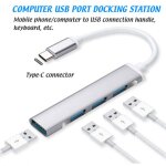 Hub usb c 4 ports adaptateur multiport usb c hub pour ordinateur de bureau pc portable tlphones portables ...