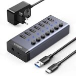 Hub usb - c 7 - en - 1 - ugreen - cm481 - 7 ports usb 3. 0 - transfert 5 gbit / s - charge 12 v