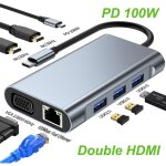 Hub usb c?8 en 1?adaptateur usb - c vers deux hdmi 4k et vga port pd 100w usb 3. 0 / 2. 0 ethernet rj45 ... Hub usb c?8 en 1?adaptateur usb - c vers deux hdmi 4k et vga port pd 100w usb 3. 0 / 2. 0 ethernet rj45 ...