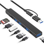 Hub usb c 8 - en - 1 avec lecteur de carte sd - ports usb 3. 0 / 2. 0 adaptateur usb - c pour pc portable ...