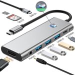 Hub usb c adaptateur usb - c 9 en 1 avec 4k - hdmi usb 3. 0 type c port pd ethernet rj45 lecture carte ...