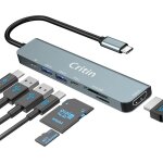 Hub usb c adaptateur multi - ports usb c 7 en 1 avec hdmi 4k pd 100 w usb - c et 2 ports de donnes usb ...