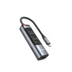 Hub usb - c yesido hb22 5 - en - 1 avec support t�l�phone charge rapide 100w bo�tier aluminium multifonction ...