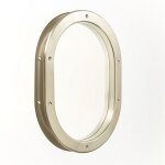 Hublot de porte m�tal oblong nickel� mat 31x41cm