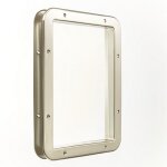 Hublot de porte rectangulaire 31x41cm en métal nickelé mat pour portes intérieures Hublot de porte rectangulaire 31x41cm en métal nickelé mat pour portes intérieures