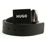 Hugo ceinture noir en cuir pour homme - gilao sz35 leather belt 302340