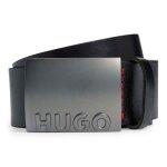Hugo ceinture noir pour homme - gerald sz35 leather belt 306143