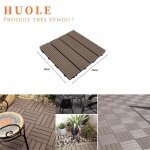 Huole - 11 dalles de terrasse en bois d�montables de 30 x 30 cm dalles dassemblage diy pour balcon brun. ...