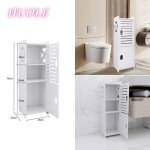 Huole armoire de salle de bain 2 + 1 portes horizontales armoire de sol peu encombrante �tag�re de salle ...