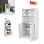 Huole armoire de salle de bain à deux portes et deux étagères peu encombrante 75 * 22 * 36cm blanche. ... Huole armoire de salle de bain à deux portes et deux étagères peu encombrante 75 * 22 * 36cm blanche. ...