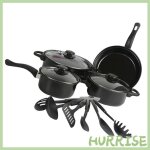 Ensemble d�tablissements de cuisine sans b�ton batterie de cuisine antiadh�sive 13 pi�ces noir puericulture ...