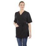 Hurry jump blouse esthticienne pour femme tunique de travail style kimono 2 poches basses noir taille ...