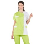 Hurry jump tunique mdicale blouse de travail femme col rond manches courtes 3 poches serg bi color ...