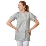 Hurry jump tunique mdicale blouse de travail femme col rond manches courtes 3 poches serg gris taille ...