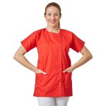 Hurry jump tunique mdicale blouse de travail femme col rond manches courtes 3 poches serg rouge taille ...