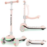 Trottinette enfant 3 - en - 1 - hypermotion - lumi - si�ge r�glable - pliable - lumi�res led - rose