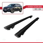 Barres de toit - hook - hyundai tucson 2022 - 2024 - aluminium - charge utile 75 kg - noir