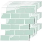 (i - vert clair - 30. 5x30. 5cm)10 pi�ces credence adhesive pour cuisine bain 3d dalle pvc adhesive murale ...