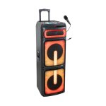 Ibiza - enceinte standup special karaoke - 1400w avec effects lumineux a led micro & trolley
