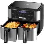 Iceagle double zone friteuse sans huile 10 l 2600w - 8 programmes - cran led tactile - kdf5515