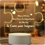Idee cadeau femme - veilleuse en acrylique amour cadeau saint valentin noel anniversaire femme homme ...