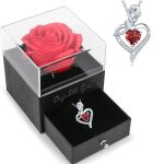 Id�es cadeau no�l rose eternelle sous clochecadeau bijoux femmecadeaux rose pendentif damour pour femme ...