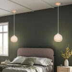 Idegu lot de 2 moderne lustre suspension lampe luminaire en cramique abat - jour design plante plafonnier ...