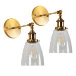 Idegu 2pcs applique murale int�rieur vintagelampe murale en verre industriel style edison luminaire murale ...