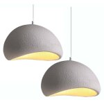 Idegu 2pcs lampe suspension moderne 20cm lustre ciment vintage e27 luminaire plafonnier design edison ...