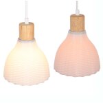 Idegu 2pcs lampe suspension modernee27 lustre plafonnier abat - jour en plastique design �cailles style ...