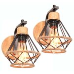 Idegu 2pcs rtro applique murale intrieur industriel lampe murale abat - jour cage e27 luminaire murale ...