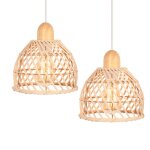 Idegu 2pcs rétro suspension luminaire en bois et bambou plafonnier industriel e27 lustre abat - jour ... Idegu 2pcs rétro suspension luminaire en bois et bambou plafonnier industriel e27 lustre abat - jour ...