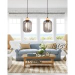 Lustre suspension - idegu - vintage - mtal noir - 2 ampoules - design scandinave moderne
