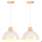 Idegu 2pcs suspension luminaire moderne 25cm lampe de plafond rtro abat - jour en demi - cercle lustre ...
