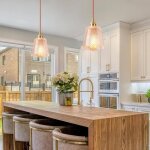 Idegu 2pcs suspension luminaire en verre cossais finition en laiton dor plafonnier vintage lustre suspendu ...