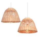 Idegu 2pcs suspension luminaire vintage lampe de plafond abat - jour en bambou design cage lustre industriel ... Idegu 2pcs suspension luminaire vintage lampe de plafond abat - jour en bambou design cage lustre industriel ...