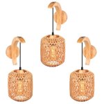 Idegu lot de 3 applique murale retro - designe lune - corde de papier - �16cm