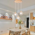 Suspension luminaire - idegu - moderne - mtal et bois - e27 - 60w - design rtro