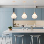Idegu 3pcs lustre suspension modernelampe de plafond vintage aba - jour en plastique design gourde style ...