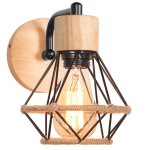 Idegu applique murale intrieur industriel lampe murale vintage en cage mtal luminaire murale rtro ...