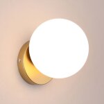 Idegu applique murale interieur moderne15cm lampe murale industriel abat - jour en verre blanc laiteux ...