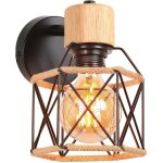 Idegu applique murale intrieur vintagertro lampe murale industriel abat - jour en fer design carr ...